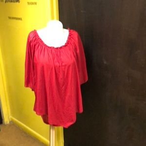 MOVING SALE NO HAGGLING WOMEN MICHAEL K RED LARGE  PONCHO/SHIRT PULLOVER TOP.